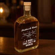 Gift For Brothers, Gift For Sisters, Gift For Sibling, Cousin, Happy - Brothers A Bond That Can't Be Broken - Personalized Whiskey Bottle