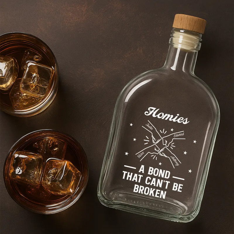 Gift For Brothers, Gift For Sisters, Gift For Sibling, Cousin, Happy - Brothers A Bond That Can't Be Broken - Personalized Whiskey Bottle