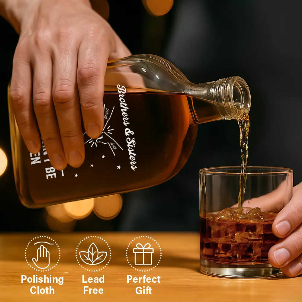 Gift For Brothers, Gift For Sisters, Gift For Sibling, Cousin, Happy - Brothers A Bond That Can't Be Broken - Personalized Whiskey Bottle