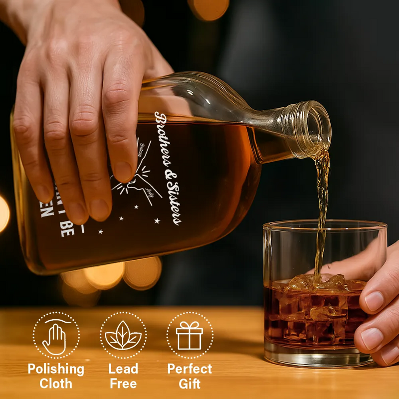 Gift For Brothers, Gift For Sisters, Gift For Sibling, Cousin, Happy - Brothers A Bond That Can't Be Broken - Personalized Whiskey Bottle
