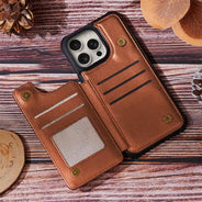 Gift For Father,Dad,Children - Hand Prints Dad Grandpa - Personalized Leather Flip Wallet Phone Case
