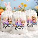 Grandpa - Grandkids,Gift For Kids,Grandma - Grandkids,Gift For Grandkids,Dad - Children,Mom - Children,Parents,Easter - Bunny Ears Kids Sitting With Alphabet - Personalized Favor Bag