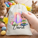 Grandpa - Grandkids,Gift For Kids,Grandma - Grandkids,Gift For Grandkids,Dad - Children,Mom - Children,Parents,Easter - Bunny Ears Kids Sitting With Alphabet - Personalized Favor Bag