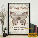 Butterfly Wedding Memorial In Loving Custom Poster