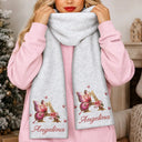 Confident,Christmas,Gift For Yourself,Gift For Women,Icon - Butterfly Floral Alphabet For Her - Personalized Fleece Scarf