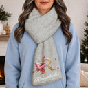Confident,Christmas,Gift For Yourself,Gift For Women,Icon - Butterfly Floral Alphabet For Her - Personalized Fleece Scarf