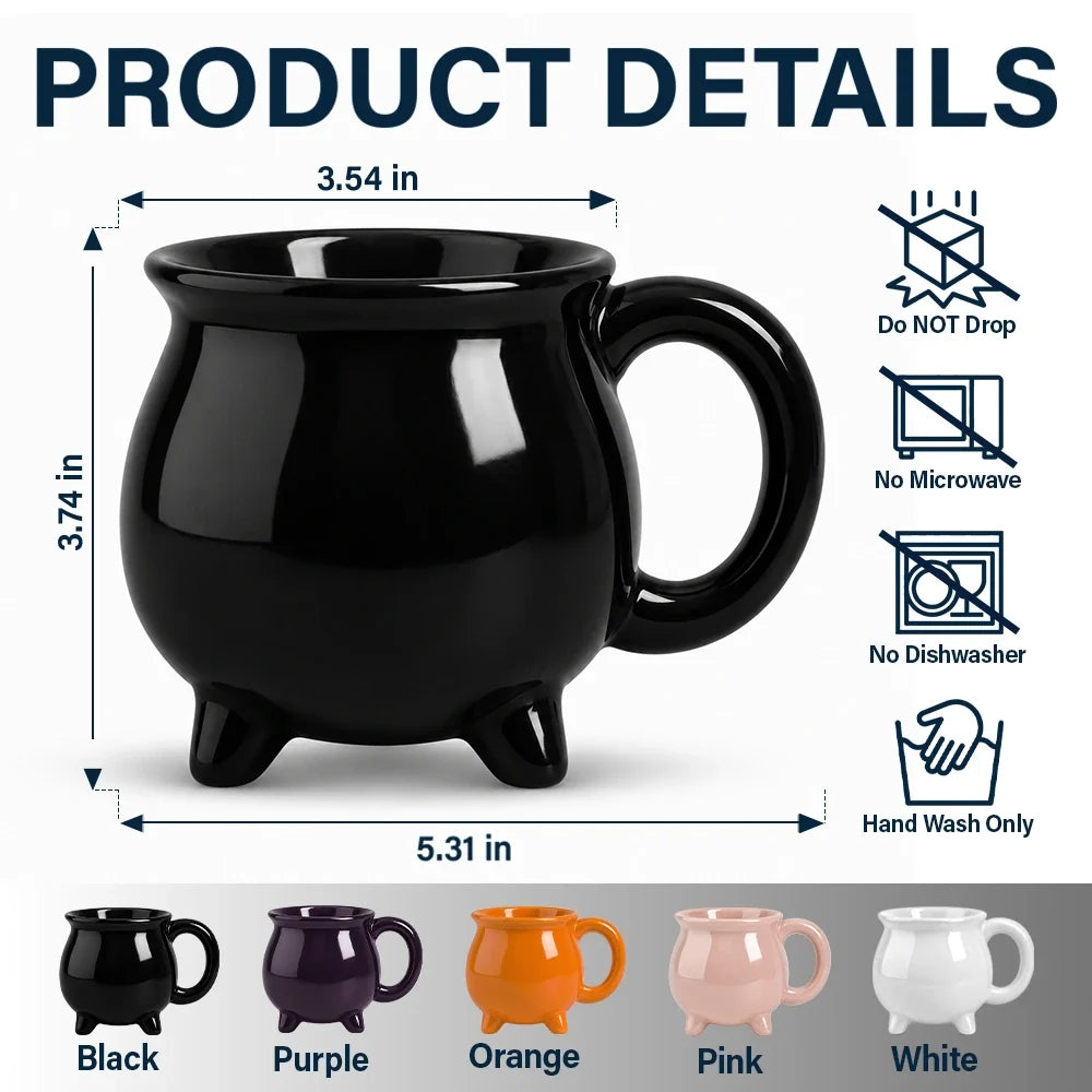 Playful,Halloween,Gift For Yourself,Icon - Witches Brew Halloween Style - Personalized Cauldron Mug