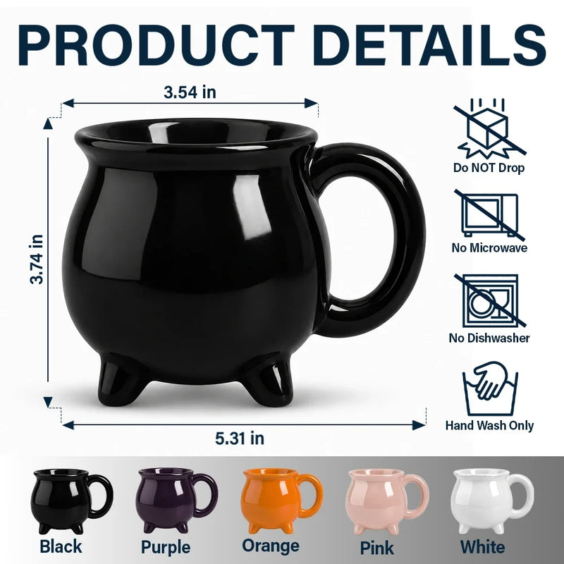 Playful,Halloween,Gift For Yourself,Icon - Witches Brew Halloween Style - Personalized Cauldron Mug