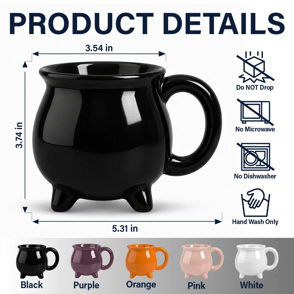 Adorable,Art Design,Halloween,Family,Photo - Gothic Portrait Art - Custom Photo Gothic Portrait Art - Personalized Cauldron Mug