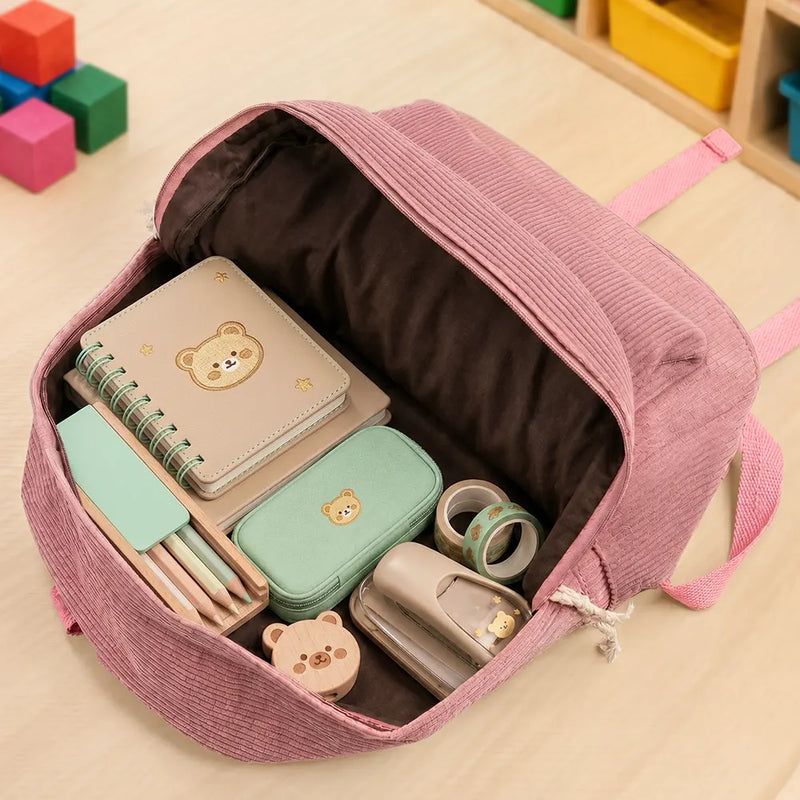 Back To School,Gift For Kids,Adorable,Monogram - Monogram Back To School Kids Kind Capable Affirmations - Personalized Corduroy Backpack