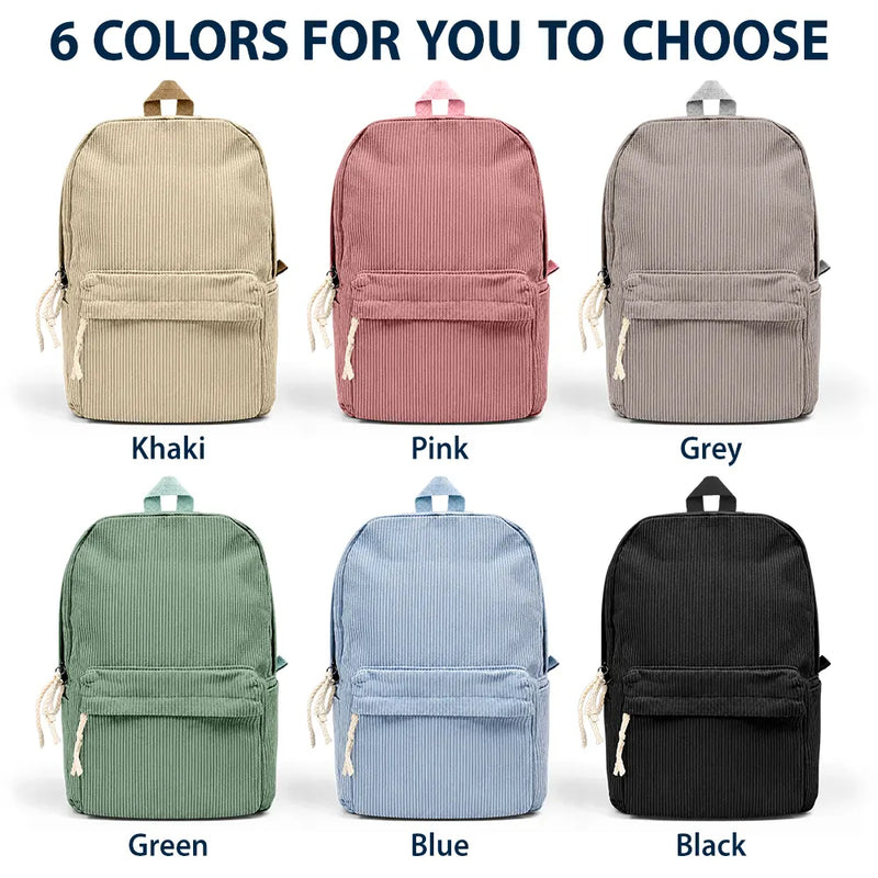Back To School,Gift For Kids,Adorable,Monogram - Monogram Back To School Kids Kind Capable Affirmations - Personalized Corduroy Backpack