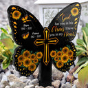 Christian God Has You In His Arms - Memorial Gift - Personalized Custom Butterfly Acrylic Plaque Stake