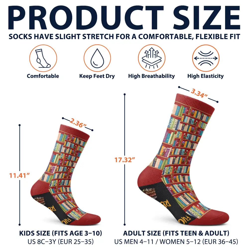 Christmas,Gift For Yourself,Gifts For Her,Gifts For Him,Humorous,Icon,Reading,Top Market - Funny Gift For Book Lovers - Personalized Fk Off I'm Reading Socks