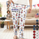 Gift For Father,Gift For Mother,Gift For Grandpa,Gift For Grandma,Stick Figure,Happy,Photo,Icon,Humorous - Custom Photo US Stick Figures This Grandpa Grandma Mom Dad Belongs To - Personalized Pajama Pants
