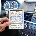 Gift For Father,Gift For Grandpa,Gift For Grandma,Gift For Mother,Non-Eng,Photo - Pencil Sketch,Grateful - Custom Photo Pencil Sketch Drive Safe Daddy We Love You - Personalized Custom Shaped Car Visor Clip