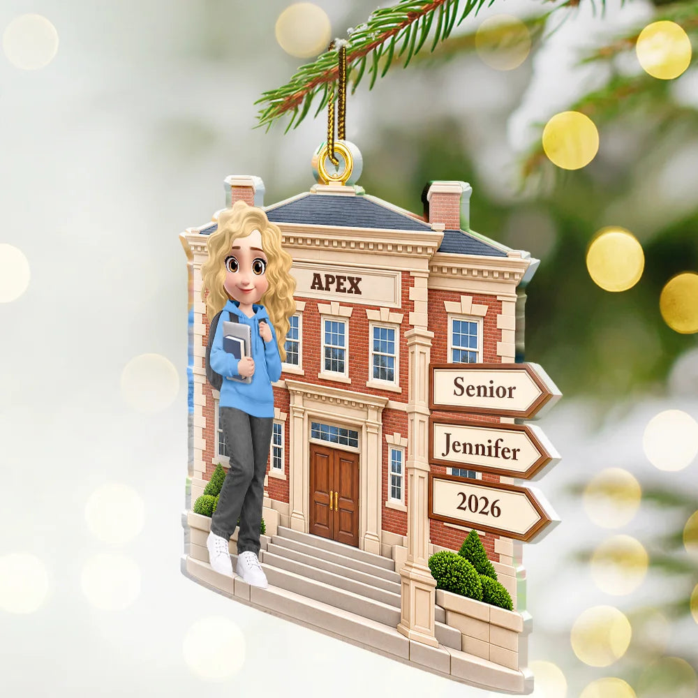 Christmas,Happy,Top Market,Vector - Christmas Keepsake Gift For College Student - Personalized Freshman Acrylic Ornament