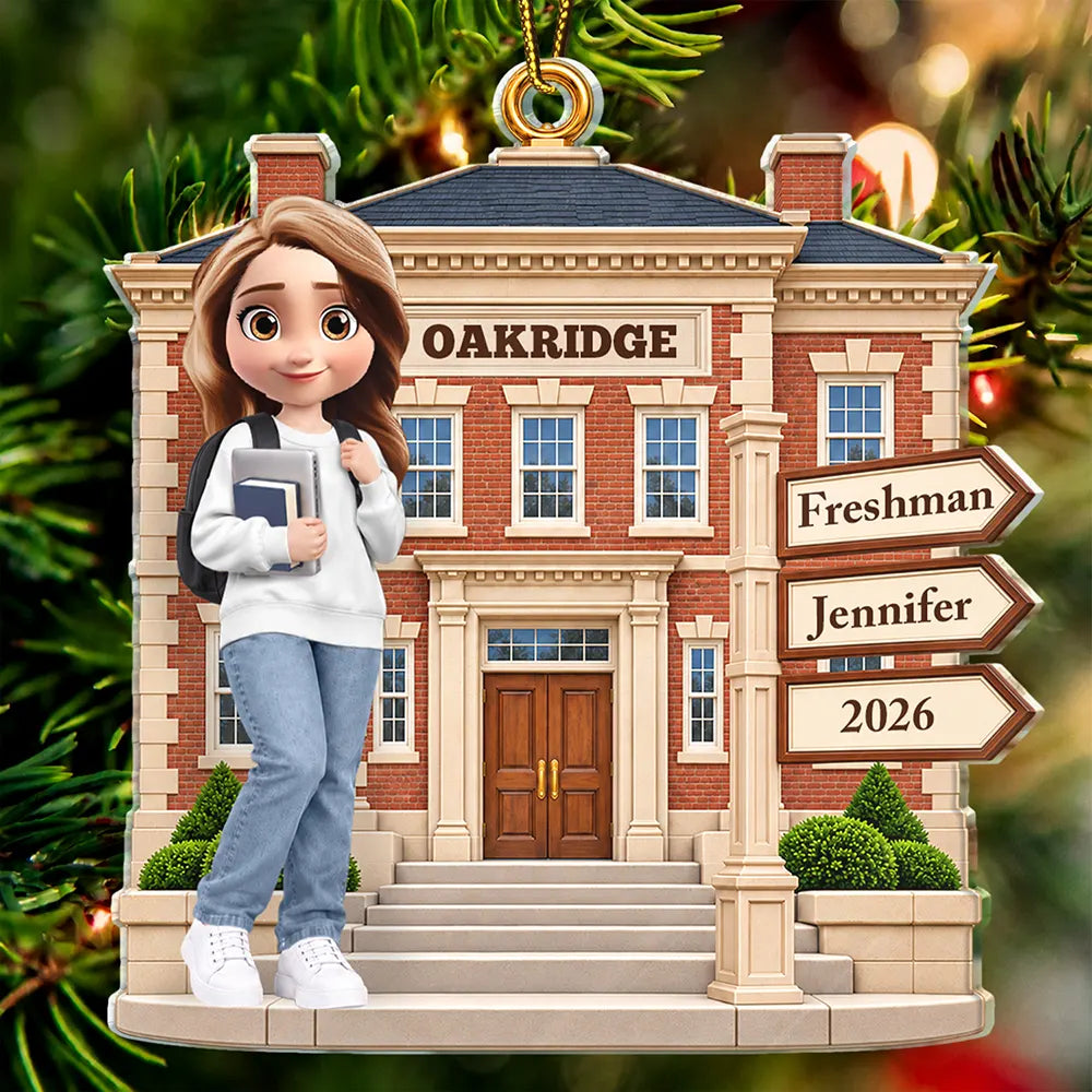 Christmas Keepsake Gift For College Student - Personalized Freshman Acrylic Ornament