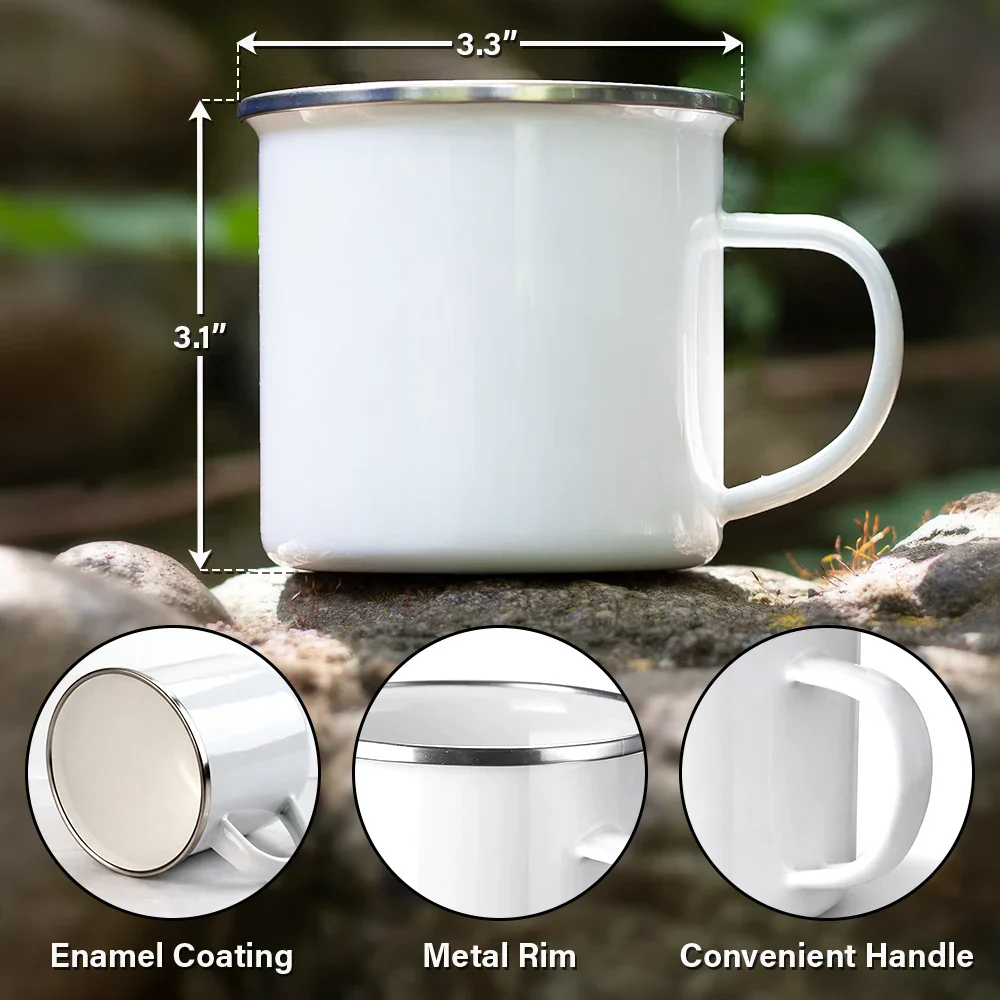 Gift For Couples,Old Couples,Gift For Husband,Gift For Wife,Gift For Boyfriend,Gift For Girlfriend,Happy - Camping Partners For Life - Personalized Enamel Mug