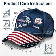 America's 250th Anniversary Grandpa Dad Kids Handprints - Personalized Classic Cap