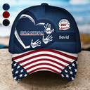 America's 250th Anniversary Grandpa Dad Kids Handprints - Personalized Classic Cap