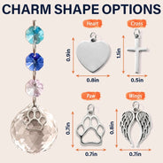 Christmas,Custom Photo,Sympathetic,Pet Lovers,Memorial,Upload Full Photo - Custom Photo Memorial Dog Cat Look For Me In The Rainbows - Personalized Crystal Suncatcher With Charm