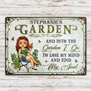 And Into The Garden I Go Gardening Gender - Garden Sign - Personalized Custom Classic Metal Signs