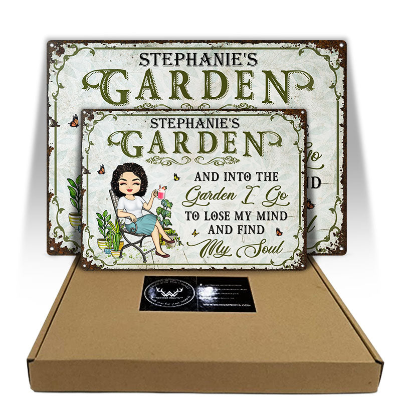 And Into The Garden I Go Gardening Gender - Garden Sign - Personalized Custom Classic Metal Signs