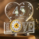 Wedding Anniversary,Gift For Couples,Gift For Husband,Gift For Wife,Happy - Couple Anniversary Date - Personalized Acrylic Desk Clock