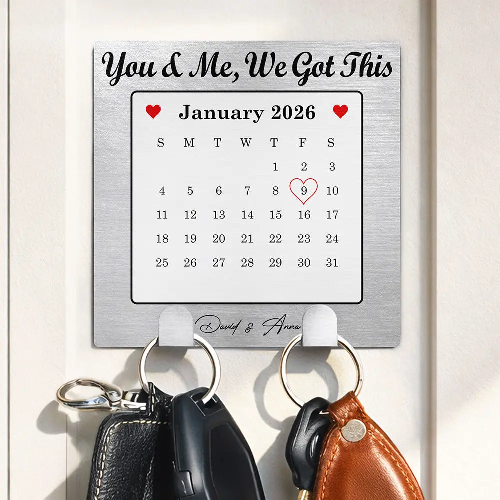 Gift For Couples,Love - Calendar Couple The Day Our Journey Began - Personalized Mini Key Hook