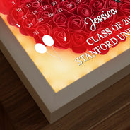 Calendar,Graduation,Happy,Gift For Daughter,Gift For Son,Gift For Sibling,Gift For Sisters,Gift For Brothers,Gift For Bestie - Calendar The Day The Journey Began - Personalized LED Light Flower Shadow Box