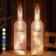 New Dad,New Mom,New baby,Gift For Father,Gift For Mother,Happy,Non-Eng,Calendar - Calendar The Day You Became My Dad Mom Holding Hands - Personalized Bottle Light