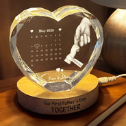 Gift For Mother,Gift For Father,New Dad,New Mom,New baby,Happy,Calendar - Calendar The Day You Became My Mom Dad - Personalized Crystal Heart Shaped Lamp