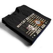 Pet Lovers,Pet Mom,Pet Dad,Top Market,Vector,Playful - Camouflage Stars & Stripes Best Cat Dad Ever - Personalized T Shirt