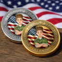 America 250th,Independence Day,Family,Proud,Vector - Camouflage Man Woman American Hero - Personalized Commemorative Keepsake Coin