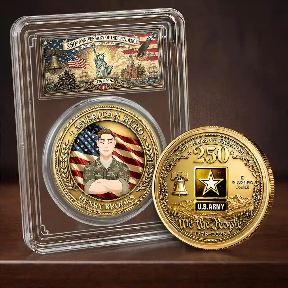 Camouflage Man Woman American Hero - Personalized Commemorative Keepsake Coin