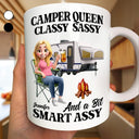 Gift For Yourself,Gift For Women,Camping,Campsite,Happy - Camper Queen Classy Sassy 3D Effect - Personalized Mug