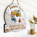 Gift For Bestie,Gift For Sisters,Camping,Happy - Camper Queens Classy Sassy - Personalized Custom Shaped Wood Sign