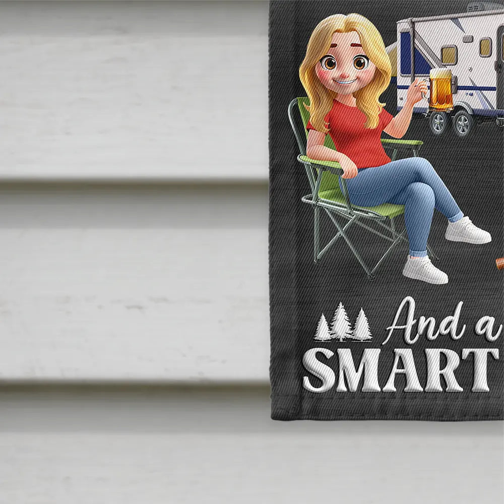 Gift For Bestie,Gift For Sisters,Camping,Happy - Camper Queens Classy Sassy - Personalized Flag