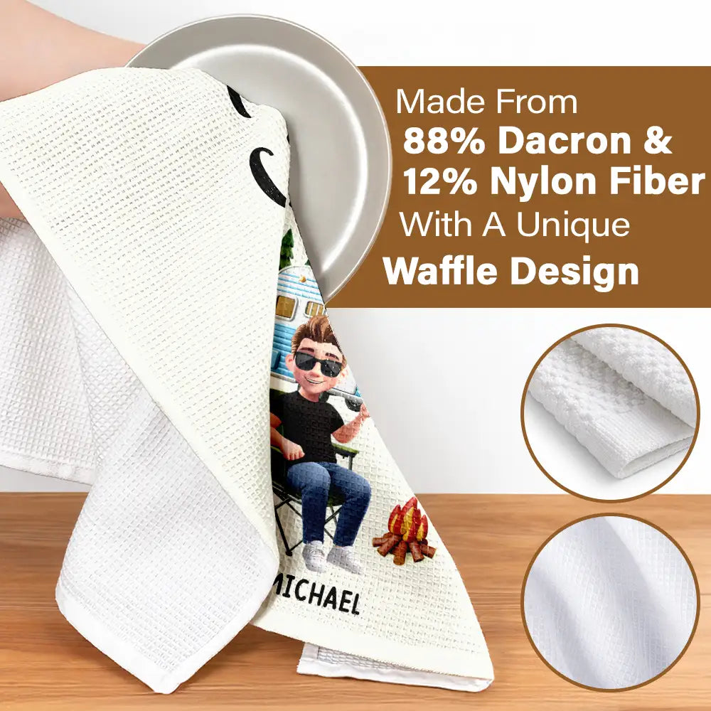 Camping,Campsite,Couple's Hobby,Gift For Couples,Gift For Wife - Camper Sweet Camper Camping Couple - Personalized Kitchen Towel