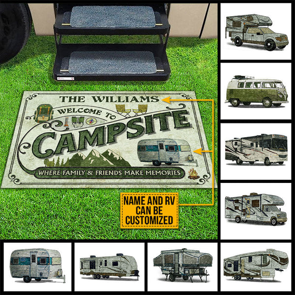 Camping Welcome To Campsite Custom Doormat