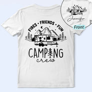 Gift For Bestie, Humorous, Summer, Icon - Camping Crew Fires Friends Fun - Personalized T Shirt