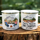 Gift For Couples,Old Couples,Gift For Husband,Gift For Wife,Gift For Boyfriend,Gift For Girlfriend,Happy - Camping Partners For Life - Personalized Enamel Mug