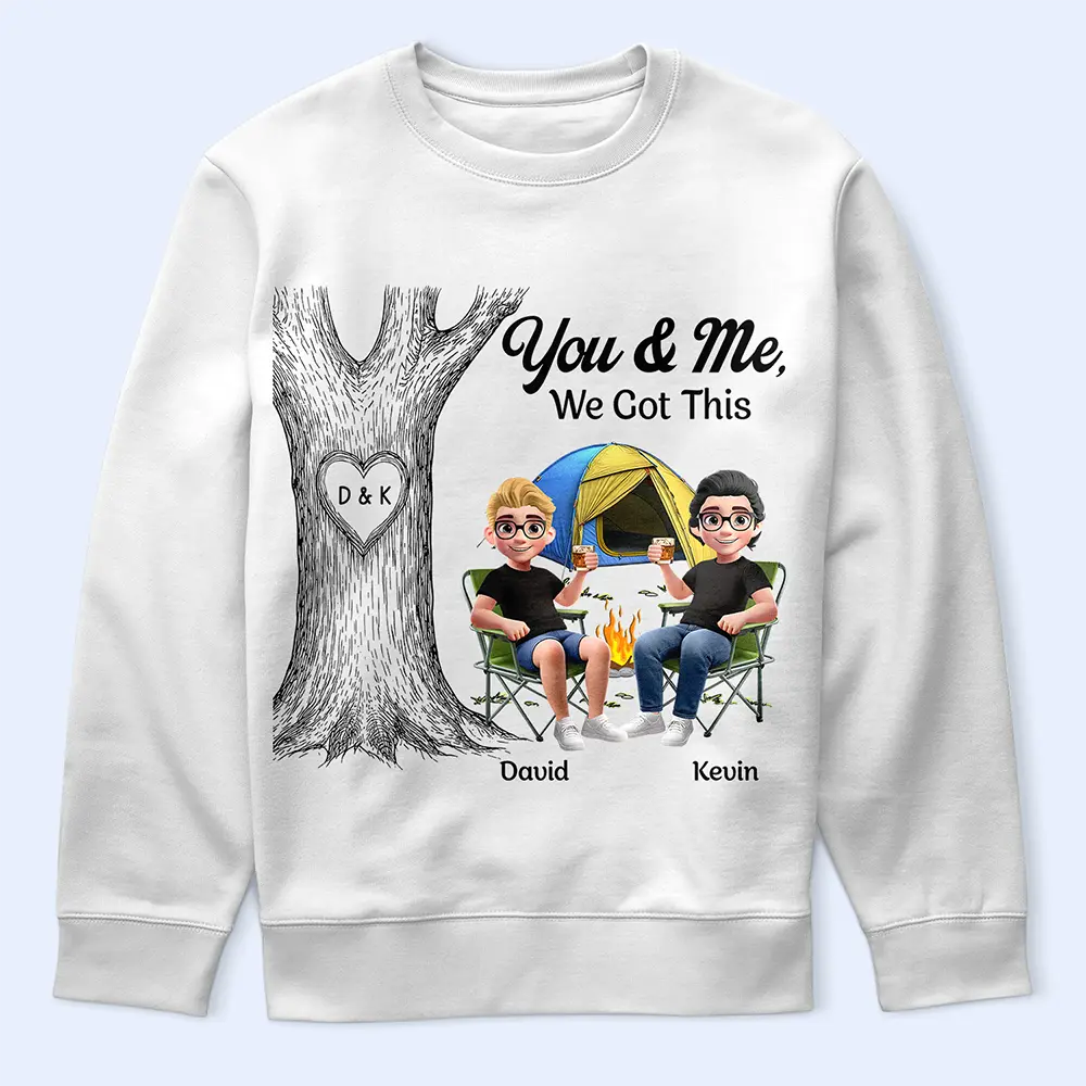 Gift For Couples, Gift For Husband, Gift For Wife, Gift For Boyfriend, Gift For Girlfriend, Camping, Campsite, Happy - Camping Partners For Life - Personalized T Shirt