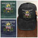 Camping,Campsite,Gift For Couples,Happy,Gift For Husband,Gift For Girlfriend,Gift For Boyfriend,Gift For Wife - Camping Partners For Life - Personalized Vintage Washed Denim Cap