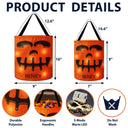 Top Market,Playful,Halloween,Gift For Kids,Icon - Candy Bag For Kids Scary Pumpkin Face Custom Name - Personalized Glowing Halloween Basket