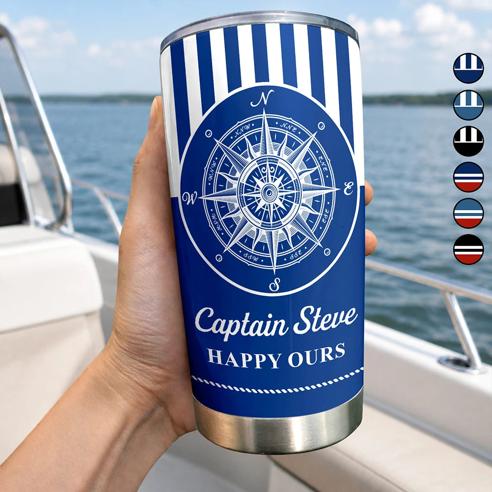 Pontoon,Confident,Gift For Men,Gift For Yourself,Outdoor Decor,Icon - Captain Boat Name - Personalized Tumbler