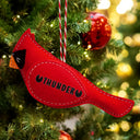 Memorial, Christmas, Sad, Pet Lovers - Cardinal Bird Memorial Pet Loss Dog Cat - Personalized Wool Felt Ornament