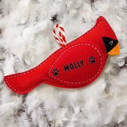 Memorial, Christmas, Sad, Pet Lovers - Cardinal Bird Memorial Pet Loss Dog Cat - Personalized Wool Felt Ornament
