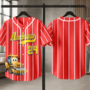 Cartoon Dinosaur Vehicles For Kids - Personalized Baseball Jersey Shirt