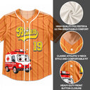 Cartoon Dinosaur Vehicles For Kids - Personalized Baseball Jersey Shirt